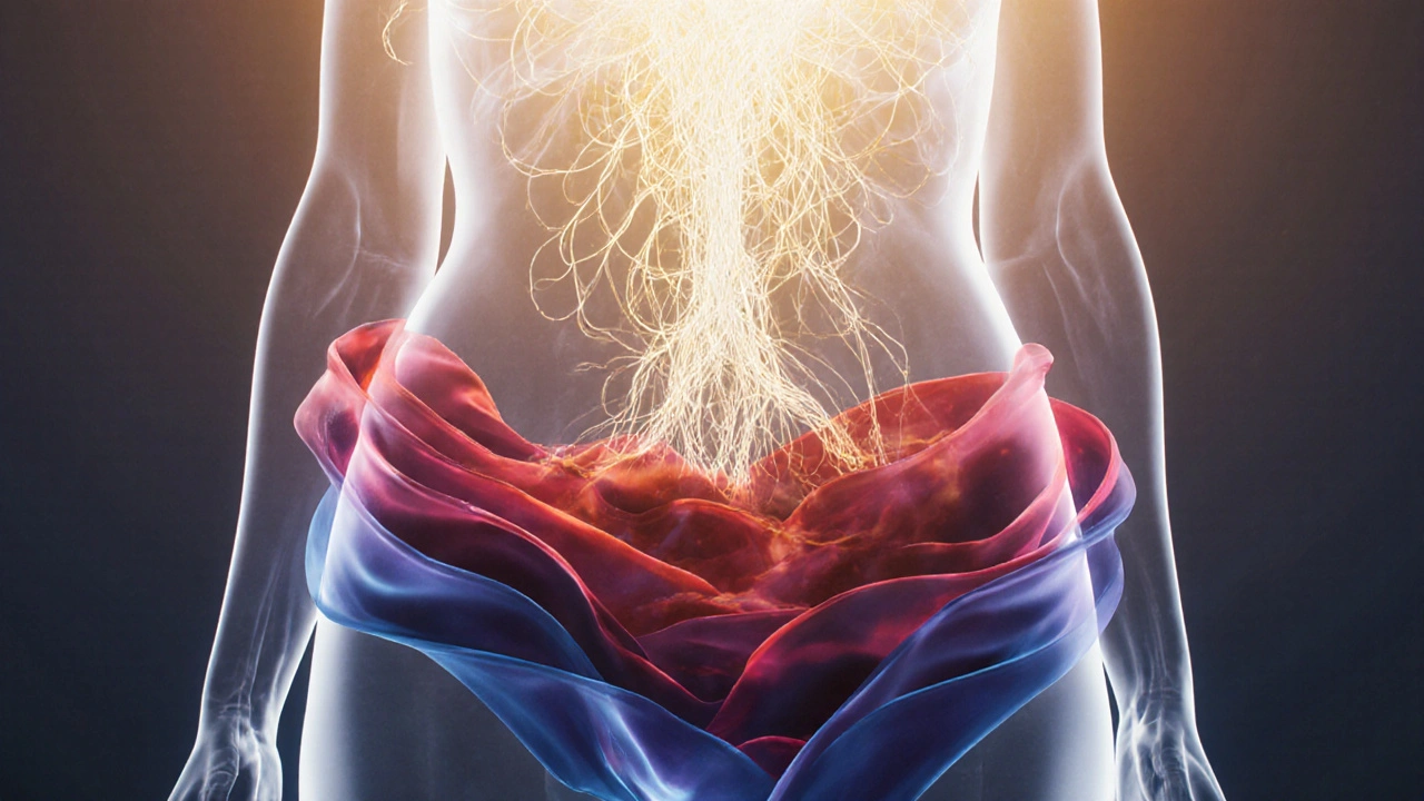 Abstraktní obrázek uvolňování napětí z pánve do zlatého světla.