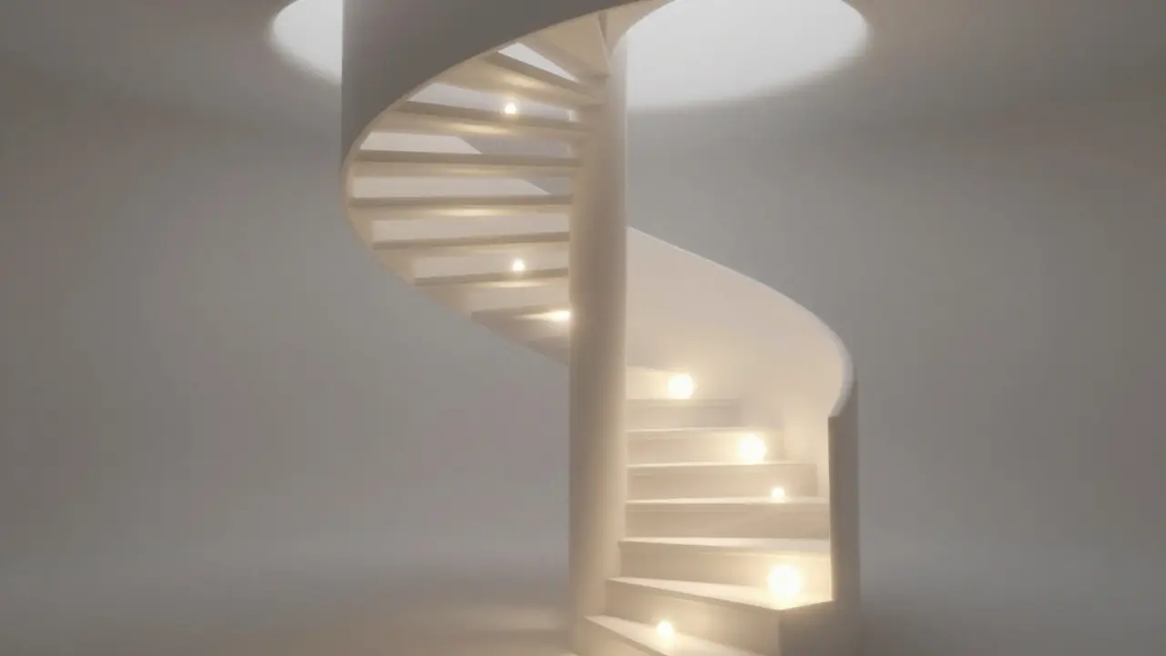 Abstraktní spirála symbolizující profesní růst